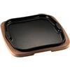 ILSA SRL Piatto a servire in ghisa gourmet con vassoio in legno cm 29x29 - pietre ollari