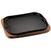ILSA SRL Piatto a servire in ghisa gourmet con vassoio in legno cm 30x22 - pietre ollari