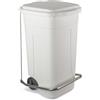 Mobil Plastic S.p.A. Bidone carrellato lt 80 c/cop bianco+pedale+asta - bidoni spazzatura