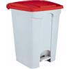 Contenitore a pedale con coperchio rosso 45 lt - bidoni spazzatura