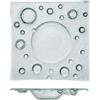 Piatto gourmet quadrato "bubble" cm.23x23 - piatti in vetro