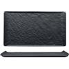 Vassoio rettangolare effetto pietra nero cm 26x15 - piatti piani rettangolari