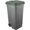 Bidone carrellato lt 80 c/cop verde +pedale+asta - bidoni spazzatura
