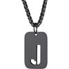 Richsteel Collana con Ciondolo a Forma di Lettera A-Z 26 Personalizzabile con Lettera dell'Alfabeto con Catena di Grano Resziabile Placcato Oro/Nero e Acciaio Inossidabile Gioielli Unisex