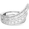 Swarovski Hyperbola Anello Cocktail, con Zirconia Swarovski a Zero Emissioni di Carbonio a Taglio Misto, Placcato Color Rodio, Taglia 55, Bianco