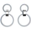 Swarovski Hollow Orecchini a Cerchio, con Anelli Intrecciati e Pavé di Cristalli Swarovski a Taglio Rotondo, Placcatura in Tonalità Rodio, Blu