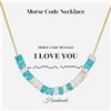 COAI Collana Codice Morse da Donna con Messaggio Segreto "I Love You" - Collana Donna Catenina Placcaca Oro 18K e Perline di Turchese e Howlite, Regalo Romantico per Lei