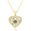 PAKORIO Collana moissanite Albero della Vita con cuore romantico donna, 0,5ct VVS1, placcata oro 14K, ipoallergenica, catena regolabile 40-45cm, anti-ossidazione, regalo(Verde acqua)