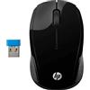 HP 220 Mouse Wireless, Tecnologia LED Blu, Sensore Ottico da 1300 DPI, 3 Pulsanti e Rotella di Scorrimento Integrata, Impugnature Pratiche e Funzionali, Ricevitore Nano Incluso, Design Moderno, Nero