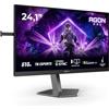 AOC Gaming Monitor AG246FK6 24.1 pollici, 1920x1080, FHD, 610Hz, TN eSports Panel, 0.5ms MPRT, USB Hub, Height Adjustment, (HDMI2x 2.1 DP 1x 1.4) Adaptive Sync, HDR400, G-Sync Compatible, Nero