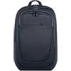 HP Travel Plus 30L, Zaino espandibile fino a 35L per notebook fino a 17 pollici, con Apertura a 180°, Tessuto Riciclato, Protezione RFID Antifurto, Impermeabile, Cerniere Antiforatura, Blu Grafite