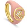 CHANTECLER Anello paillettes sygillum in oro con diamanti