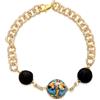 LE PERLE DI CALTAGIRONE Bracciale vesta in ottone e ceramica