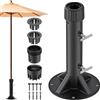 Lifeswell Base Resistente per ombrellone da Patio con Viti a Mano in Acciaio, Staffa per Esterni per Pali Fino a 5,1 cm, Saldatura Completa, Design Antivento a 4 Maniche fisse per Patio, terrazza
