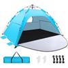 HJNFL Tenda da spiaggia pop up, protezione solare da spiaggia, 290 x 200 x 125 cm, protezione UV 50+, antivento, leggera e portatile, veloce da montare, blu, adatta per 3-4 persone