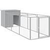 vidaXL Casetta Cani Corsa Grigio Chiaro 110x405x110 cm Acciaio Zincato