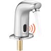 VEVOR Rubinetto per Lavabo Senza Contatto, Rubinetto Automatico a Batteria per Bagno e Lavandino con Sensore e Piastra di Copertura del Foro per Acqua Fredda, Colore Argento Cromato