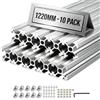 VEVOR Profili Lineari in Alluminio Anodizzato, Set di Profilo 10 pezzi in Alluminio 2020 con Scanalatura a T Standard UE, Profilo Estruso Binario per Stampante 3D Macchina Incisione CNC Fai da te