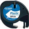 Dymo S0721560 Plastic Tape LetraTag, Bianco su Nero