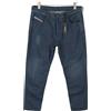 DIESEL Mharky 088AC Jeans Uomo W34 Denim Indigo Sbiadito Bottone Frontale