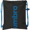 safta UMBRO JET BLACK - Zaino a sacco piatto grande, ideale per bambini di diverse età, comodo e versatile, qualità e resistenza, 35 x 40 cm, Nero, M, Casual