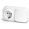ADAKAT Presa a parete, interruttore, serie RT1, bianco