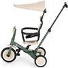 Petite&Mars Turbo 5 in 1 Triciclo evolutivo - Bicicletta bambino multifunzione regolabile, 1,5 - 5 anni (verde)