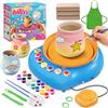 Hzitcigm Kit Creativo Bambini 6 7 8 9 10 11 12 Anni - Tornio per Ceramica Bambini con Argilla e Colori, Set Creativo Regalo, Kit Ceramica Argilla Autoindurente Regalo Pasqua Natale Compleanno Bambino Bambina