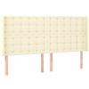 vidaXL Testiera con orecchie crema 183x16x118/128 cm in Pelle finta