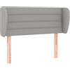vidaXL Testiera con orecchie Grigio chiaro 83x23x78/88 cm Tessuto