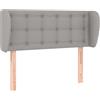 vidaXL Testiera con orecchie Grigio chiaro 93x23x78/88 cm Tessuto