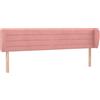 vidaXL Testiera con orecchie rosa 163x23x78/88 cm in velluto
