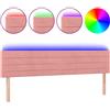 vidaXL Testiera LED Rosa 200x5x78/88 cm Velluto