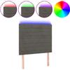 vidaXL Testiera LED grigio scuro 80x5x118/128 cm velluto