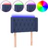 vidaXL Testata LED blu 83x16x78/88 cm in tessuto