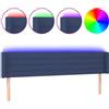vidaXL Testata LED blu 183x16x78/88 cm in tessuto
