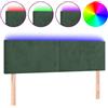 vidaXL Testiera LED verde scuro 144x5x78/88 cm Velluto
