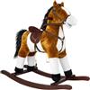 Leantoys Cavallo a dondolo in bronzo con muso e coda in movimento 74 cm