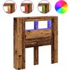 vidaXL Testata LED effetto legno vecchio 100x18,5x103,5 cm Materiale a base di legno