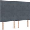 vidaXL Testiera grigio scuro 144 cm velluto