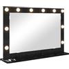 vidaXL Specchio per lavabo nero effetto rovere 80 x 15 x 18 cm