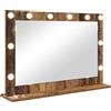 vidaXL Specchio per lavabo rettangolare in legno recuperato 80 x 55 x 18 cm
