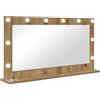 vidaXL Specchio per lavabo ad angolo retto in rovere Artisan 100 x 55 x 18 cm
