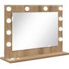 vidaXL Specchio per lavabo rettangolare in rovere Artisan 60 x 45 x 18 cm