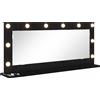 vidaXL Specchio per lavabo nero effetto rovere 100 x 45 x 18 cm