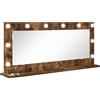 vidaXL Specchio per lavabo in rovere fumé 100 x 45 x 18 cm