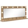 vidaXL Specchio per lavabo rettangolare in rovere Artisan 100 x 45 x 18 cm