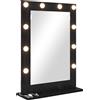 vidaXL Specchio per lavabo nero effetto rovere 70 x 50 x 18 cm