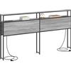 vidaXL Testiera con contenitore, grigio, finitura in legno Sonoma