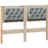 vidaXL Testiera altro marrone e grigio chiaro 135 cm in legno di pino massiccio